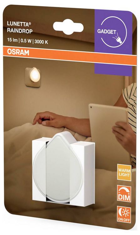 Produktbild: OSRAM HOMELIGHTING Lunetta Raindrop Dimmable White LED-Steckdosenlampe