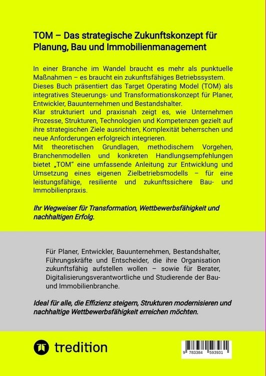 Produktbild: TOM &ndash; Das strategische Zukunftskonzept f&uuml;r Planung, Bau und Immobilienmanagement