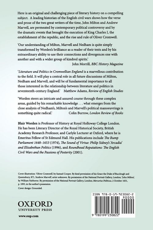Produktbild: Literature and Politics in Cromwellian England