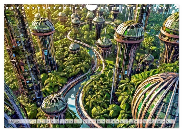 Produktbild: Stadtarchitektur, futuristisch-fantastisch (Wandkalender 2026 DIN A4 quer), CALVENDO Monatskalender