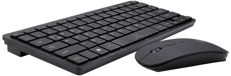 Produktbild: Renkforce RF-KMC-410 Kabellos Tastatur, Maus-Set Deutsch, QWERTZ Schwarz