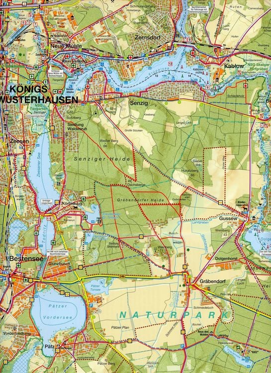 Produktbild: Rad-, Wander- und Gew&auml;sserkarte Dahme-Seen: K&ouml;nigs Wusterhausen, Teupitz