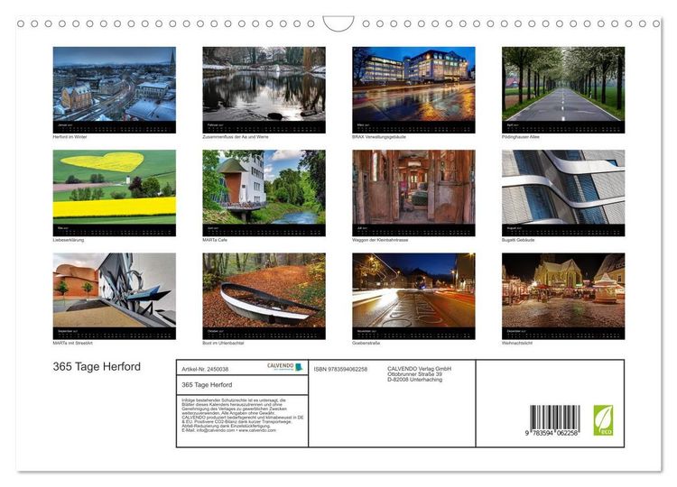 Produktbild: 365 Tage Herford (Wandkalender 2027 DIN A3 quer), CALVENDO Monatskalender