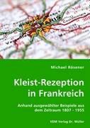 Produktbild: Kleist-Rezeption in Frankreich