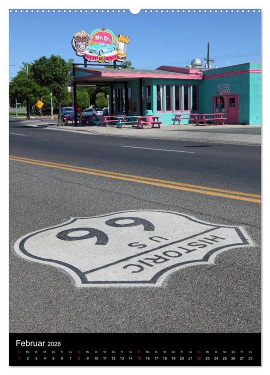 Produktbild: Route 66 (hochwertiger Premium Wandkalender 2026 DIN A2 hoch), Kunstdruck in Hochglanz