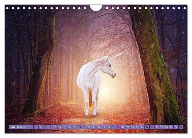 Produktbild: Einhorn Welt - vertr&auml;umte Einhornbilder (Wandkalender 2026 DIN A4 quer), CALVENDO Monatskalender