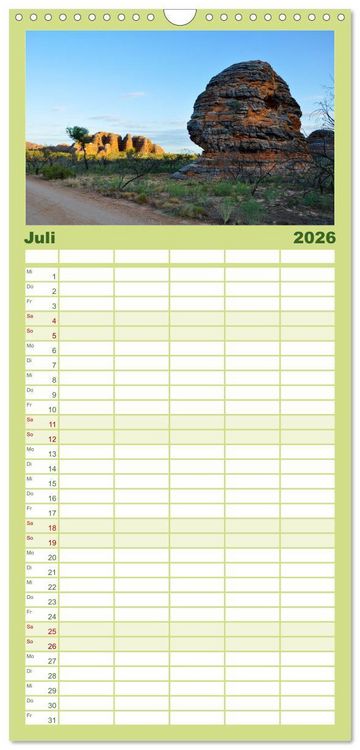 Produktbild: Familienplaner 2026 - Australien - Travel The Gravel mit 5 Spalten (Wandkalender, 21 x 45 cm) CALVENDO