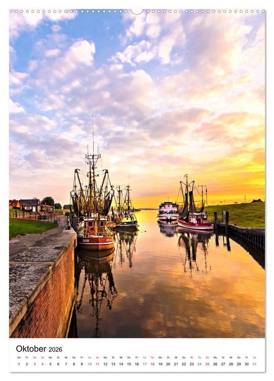 Produktbild: GREETSIEL Rund um den Hafen (hochwertiger Premium Wandkalender 2026 DIN A2 hoch), Kunstdruck in Hochglanz