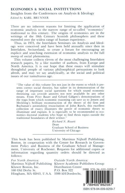 Produktbild: Economics Social Institutions