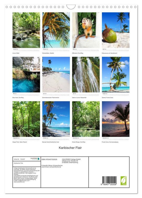 Produktbild: Karibischer Flair (Wandkalender 2026 DIN A3 hoch), CALVENDO Monatskalender
