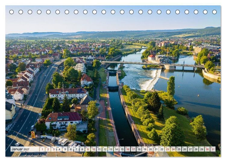 Produktbild: Die Obere Weser - von Hamel bis zur Porta Westfalica (Tischkalender 2027 DIN A5 quer), CALVENDO Monatskalender