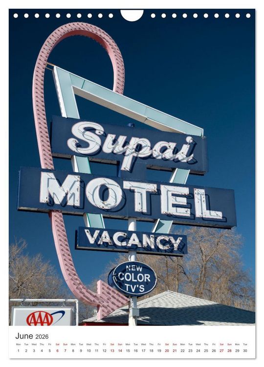 Produktbild: Historic Route 66 Motel (Wall Calendar 2026 DIN A4 portrait), CALVENDO 12 Month Wall Calendar