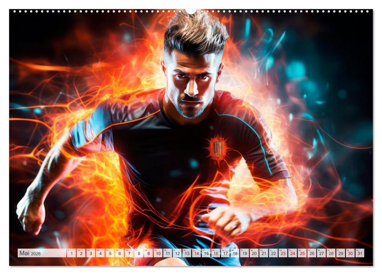 Produktbild: FU&szlig;BALLFIEBER Dynamische Szenen (Wandkalender 2026 DIN A2 quer), CALVENDO Monatskalender