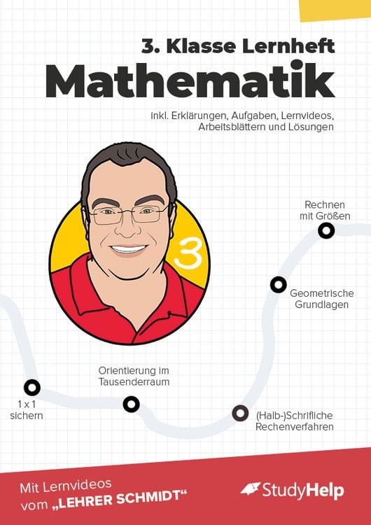 Produktbild: 3. Klasse Mathematik Lernheft mit Lernvideos von Lehrer Schmidt