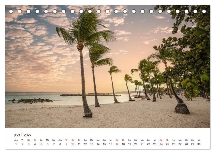 Produktbild: Guadeloupe - Antilles fran&ccedil;aises (Calendrier de bureau 2027 DIN A5 vertical), CALVENDO calendrier mensuel
