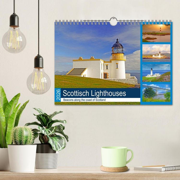 Produktbild: Scottish Lighthouses - beacons along the coast of Scotland (Wall Calendar 2026 DIN A4 landscape), CALVENDO 12 Month Wall Calendar