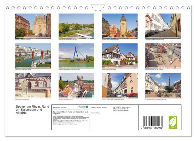Produktbild: Speyer am Rhein. Rund um Kaiserdom und Altp&ouml;rtel (Wandkalender 2026 DIN A4 quer), CALVENDO Monatskalender
