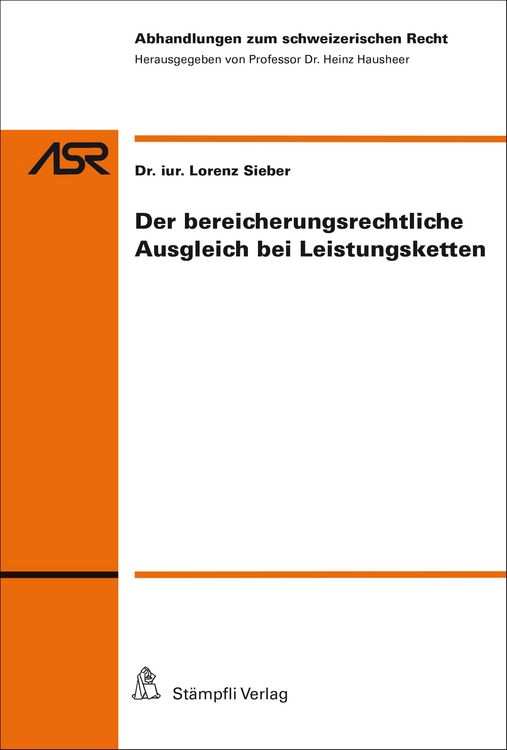 Produktbild: Der bereicherungsrechtliche Ausgleich bei Leistungsketten