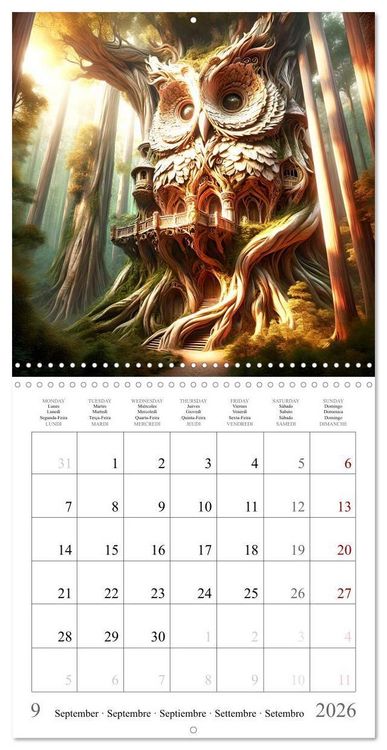 Produktbild: Habitat des chouettes (Calendrier mural carr&eacute; 2026 30x30 cm) Calendrier double avec une page pour vos prises de notes