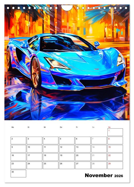 Produktbild: Sportauto Paintings (Wandkalender 2026 DIN A4 hoch), CALVENDO Monatskalender