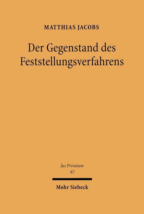 Produktbild: Der Gegenstand des Feststellungsverfahrens