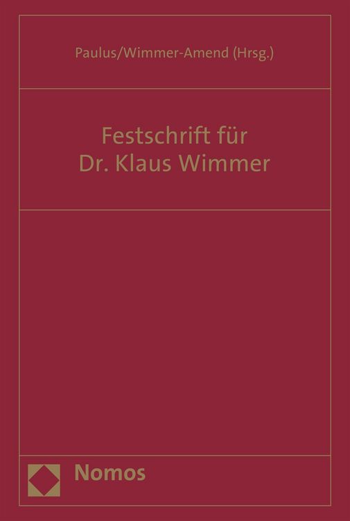 Produktbild: Festschrift f&uuml;r Dr. Klaus Wimmer