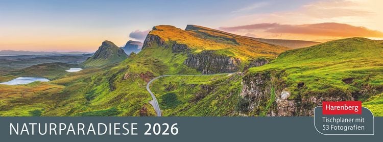 Produktbild: Naturparadiese Premium-Tischplaner 2026 - Wochenkalender mit 53 Fotografien
