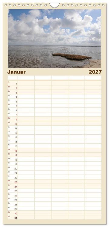 Produktbild: Familienplaner 2027 - Sylt-Momente mit 5 Spalten (Wandkalender, 21 x 45 cm) CALVENDO