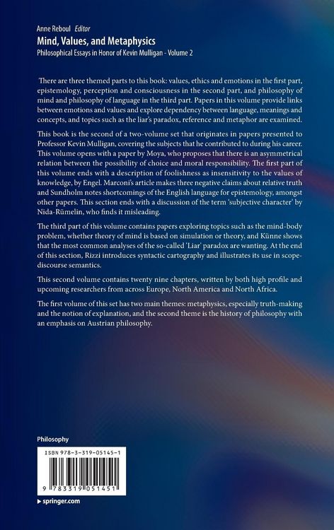 Produktbild: Mind, Values, and Metaphysics
