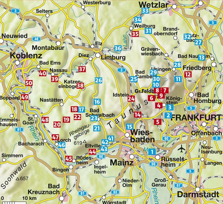 Produktbild: ROTHER Wanderf&uuml;hrer Taunus. 50 Touren&nbsp;im Bergland zwischen Lahn, Rhein und Main