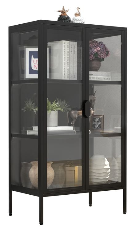 Produktbild: Stahl Glas Standvitrine Vitrine Schaukasten FlokaM