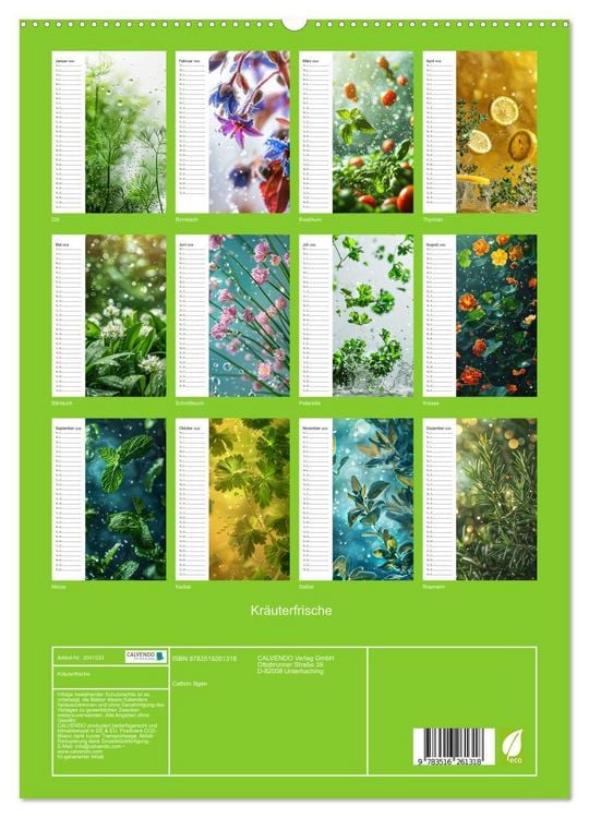 Produktbild: Kr&auml;uterfrische (hochwertiger Premium Wandkalender 2026 DIN A2 hoch), Kunstdruck in Hochglanz