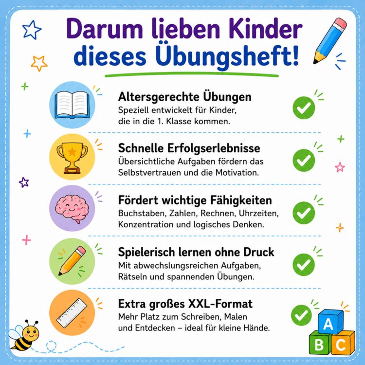Produktbild: 1. Klasse &Uuml;bungsheft &ndash; Fit und sicher f&uuml;r die 1. Klasse im XXL-Format