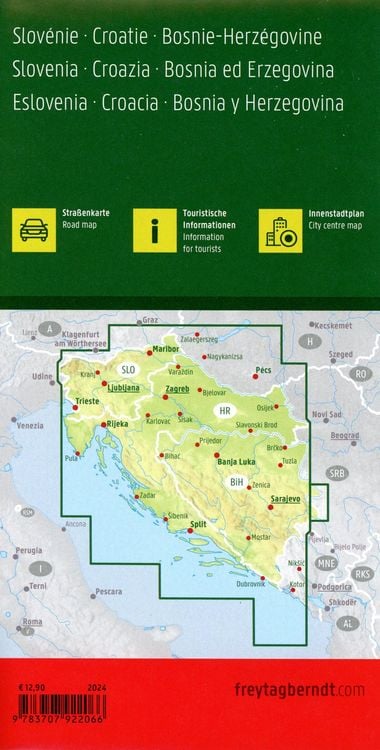 Produktbild: Slowenien - Kroatien - Bosnien-Herzegowina, Stra&szlig;enkarte