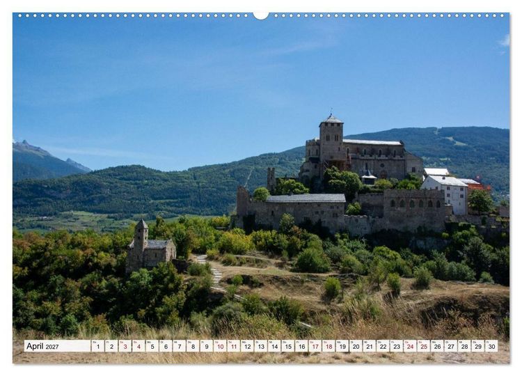 Produktbild: Sion im Wallis - zwischen Reben und Bergen (Wandkalender 2027 DIN A2 quer), CALVENDO Monatskalender