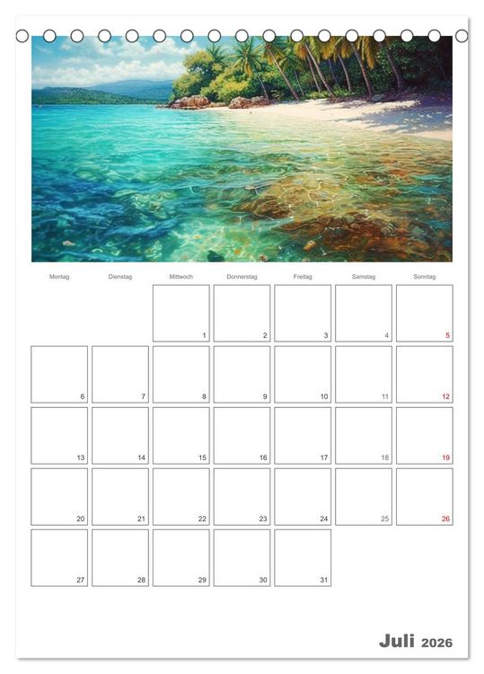 Produktbild: Die Karibik. Der Zauber tropischer Juwele (Tischkalender 2026 DIN A5 hoch), CALVENDO Monatskalender