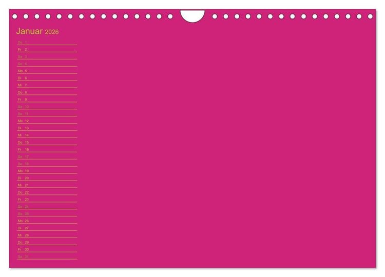 Produktbild: Bastel-Geburtstagskalender pink / Geburtstagskalender (Wandkalender 2026 DIN A4 quer), CALVENDO Monatskalender