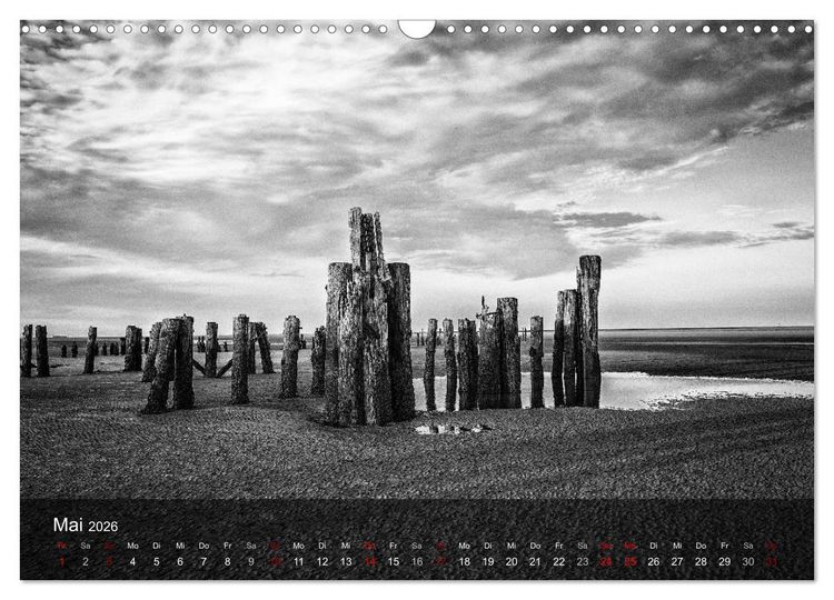 Produktbild: Wangerooge Noir (Wandkalender 2026 DIN A3 quer), CALVENDO Monatskalender