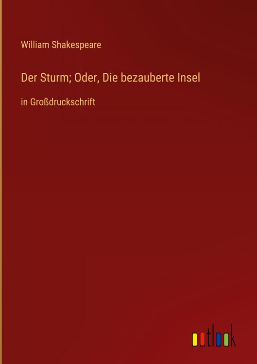 Produktbild: Der Sturm; Oder, Die bezauberte Insel