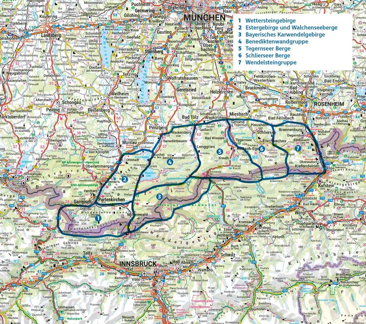 Produktbild: Bergtourenatlas Bayerische Alpen - Band 2: Bayerische Voralpen, Karwendel- und Wettersteingebirge