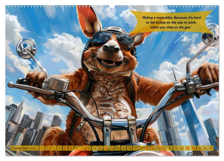Produktbild: Funny animals as motorbike riders (Wall Calendar 2026 DIN A2 landscape), CALVENDO 12 Month Wall Calendar
