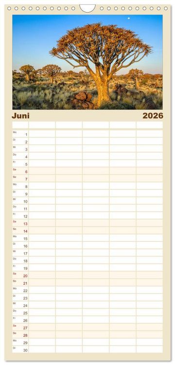 Produktbild: Familienplaner 2026 - Facetten Namibias mit 5 Spalten (Wandkalender, 21 x 45 cm) CALVENDO