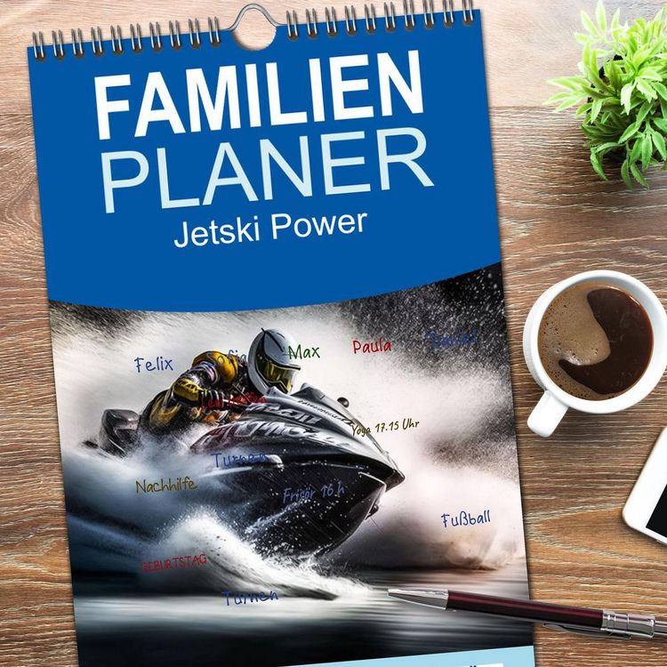 Produktbild: Familienplaner 2026 - Jetski Power mit 5 Spalten (Wandkalender, 21 x 45 cm) CALVENDO