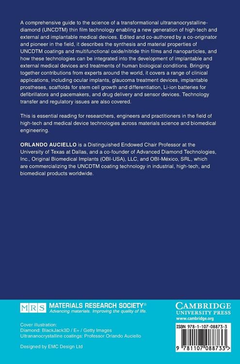 Produktbild: Ultrananocrystalline Diamond Coatings for Next-Generation High-Tech and Medical Devices