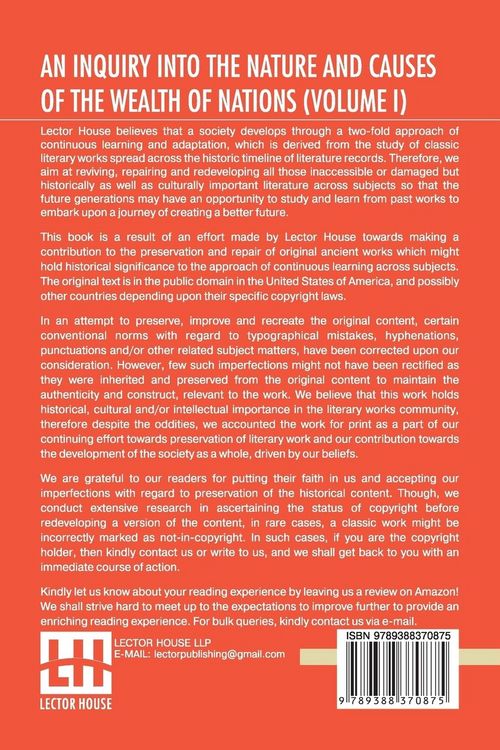 Produktbild: An Inquiry Into The Nature And Causes Of The Wealth Of Nations (Volume I)