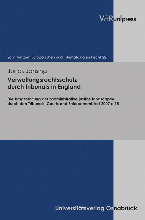 Produktbild: Verwaltungsrechtsschutz durch tribunals in England
