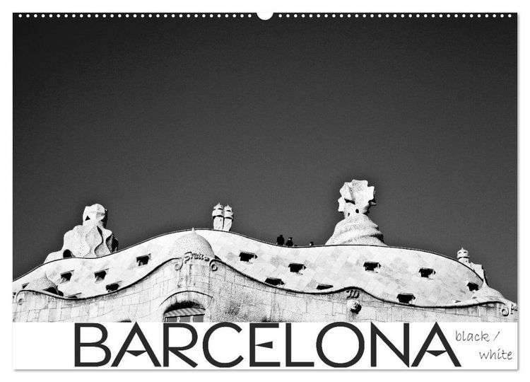 Produktbild: BARCELONA [black/white] (Wandkalender 2026 DIN A2 quer), CALVENDO Monatskalender