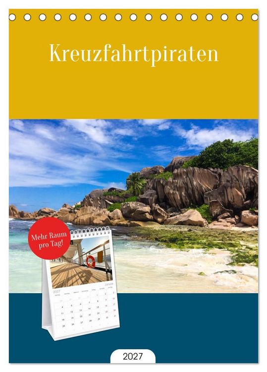 Produktbild: Tischplaner 2027 - Kreuzfahrtpiraten (A5 Tischkalender zum Aufstellen) CALVENDO