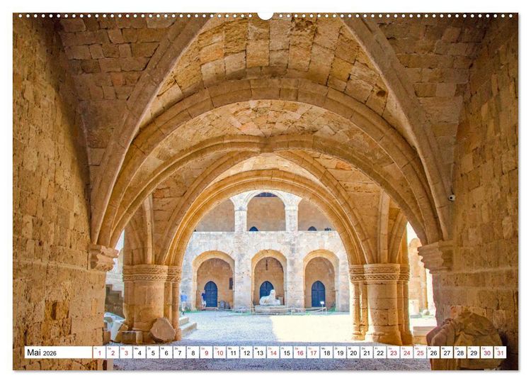 Produktbild: Rhodos - Altstadt mit Charme und Zauber (hochwertiger Premium Wandkalender 2026 DIN A2 quer), Kunstdruck in Hochglanz