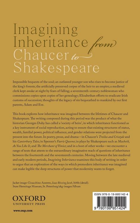 Produktbild: Imagining Inheritance from Chaucer to Shakespeare